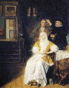 Samuel van hoogstraten The anemic lady oil painting artist
